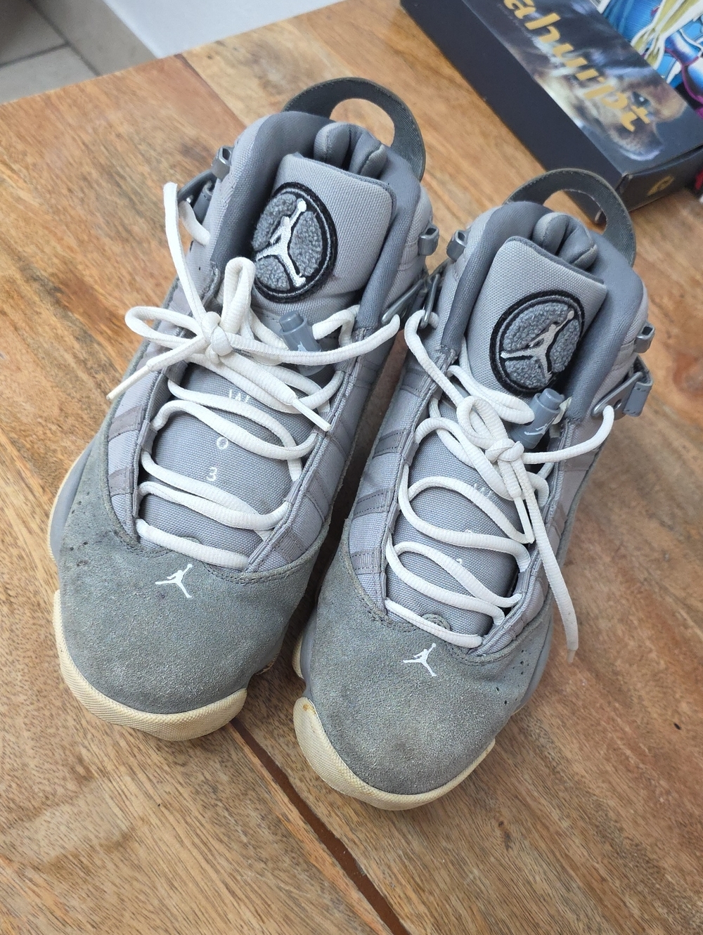 Air Jordan 6 Rings Matte Silver Cool Grey Suede Sneakers